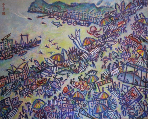 자갈치 · Oil on canvas · 181.8 x 227.3cm · 2020 (출처= 미광화랑)