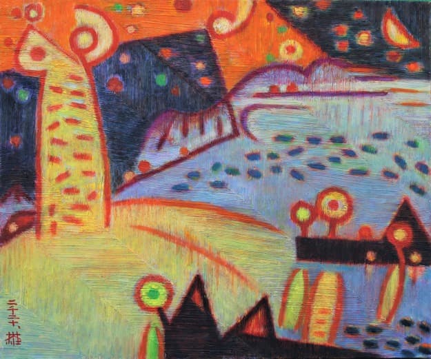밤바다 · Oil on canvas · 53.0 x 72.7cm · 2020 (출처= 미광화랑)