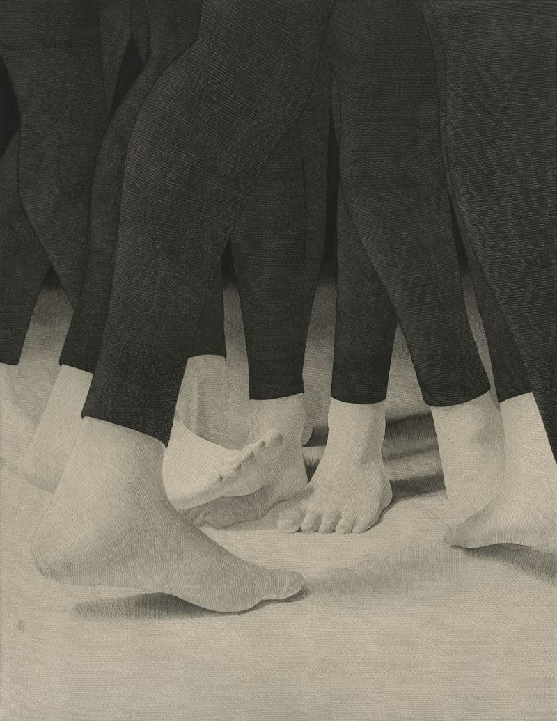 무나씨, 여기의 감각 · 종이에 먹, 아크릴 · 53x40.9cm · 2021 (이미지 제공 = 페이지룸8)