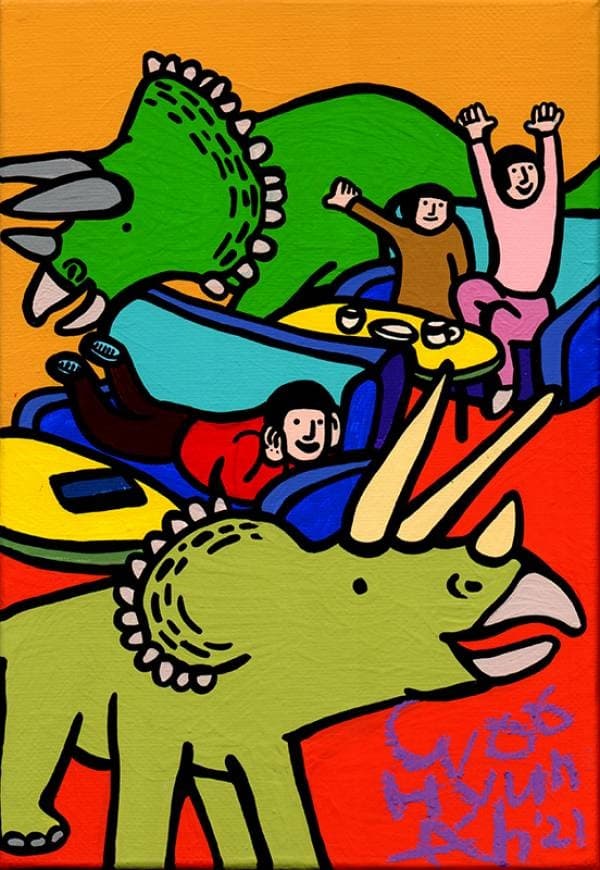 트리케라톱스 · Acrylic on canvas · 2021 (출처= NC 강서점 이랜드갤러리 아트로)