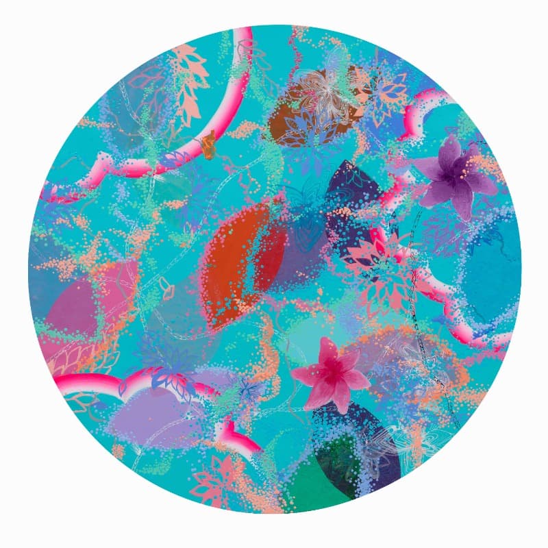 Wish you all the best · 캔버스에 아크릴, 티슈페이퍼, 잉크 · 110×110cm · 2021 (이미지 제공 = 아트센터 화이트블럭) · Wish you all the best