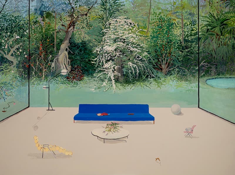 Blue sofa · acrylic on canvas · 150 x 200 cm · 2021 · Blue sofa · acrylic on canvas
