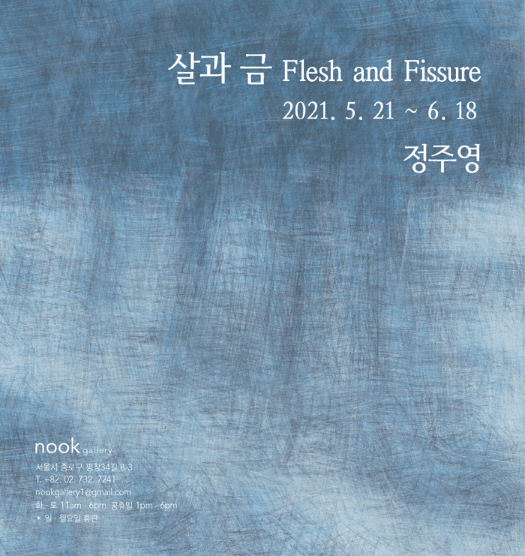 정주영 : 살과 금 Flesh and Fissure 전시 포스터