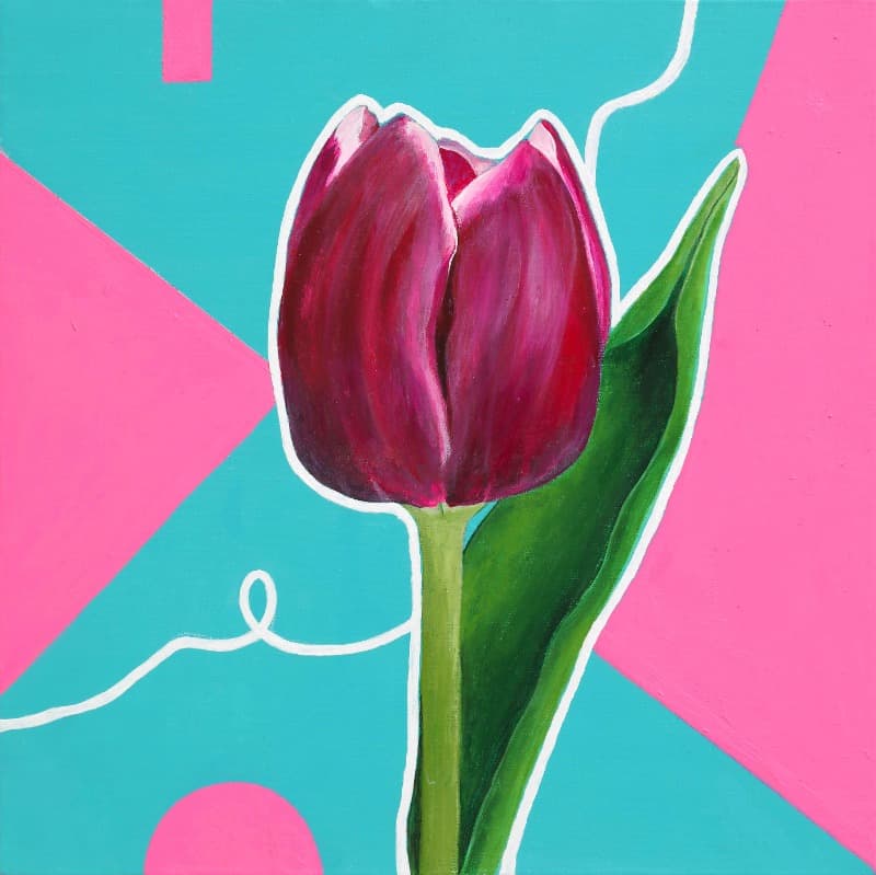 생의리듬 자이언트튤립 · Acrylic on canvas · 45.5X45.5cm · 2021 (이미지 제공 = 갤러리 너트) · Acrylic on canvas