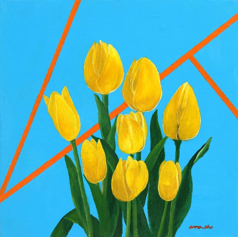 옐로우 튤립 · Acrylic on canvas · 45.5x45.5cm · 2020 (이미지 제공 = 갤러리 너트) · Acrylic on canvas