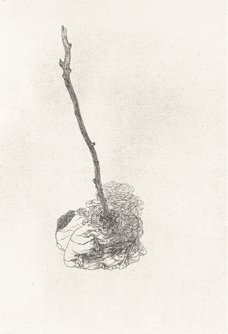 무제 · 린넨에 혼합재료, 먹 · 80.5x117 cm · 2021 (출처= 갤러리도스)