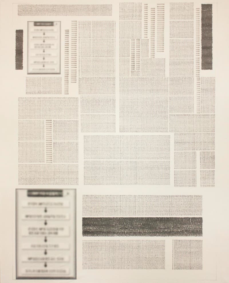 1997년 11월 22일 (나라망신.. 타이밍도 놓쳐) · 한지에 먹, 잉크젯 프린트 · 162.3cm x 130cm · 2021 (이미지 제공 = 갤러리 너트)