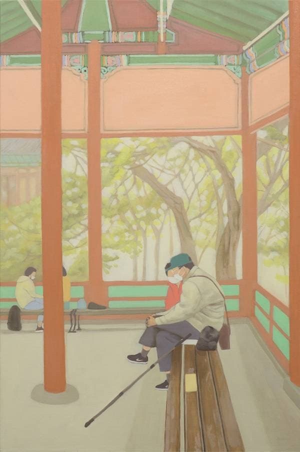 정동의 봄_soluble · Oil on canvas · 90.9x60.6cm · 2021 (출처= 이랜드 갤러리 아트로)