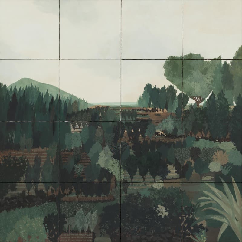 김현수, 무거운 풍경 · 장지에 채색 · 150×150cm · 2017 (이미지 제공 = (재)한원미술관) · Kim Hyunsoo