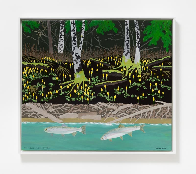 Skunk Cabbage Spring Steelhead · Oil on canvas · 66 x 76.2 cm · 2021 (출처= Various Small Fires) · Skunk Cabbage Spring Steelhead · Oil on canvas