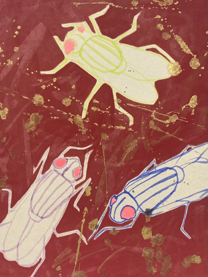 똥파리 · 장지에 채색 · 53x45.5cm · 2021 (이미지 제공 = 갤러리 너트)