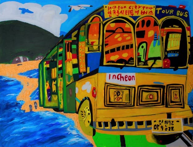 인천시티투어버스 · Mixed Media on Canvas · 91 x 116.6cm · 2021 (출처= 오솔갤러리)
