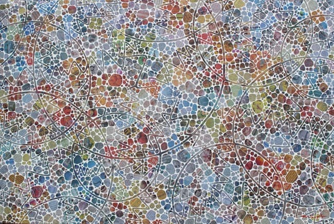 Space Wave · Mixed Media · 123 x 83cm · 2021 (출처= 인사아트센터) · Space Wave · Mixed Media