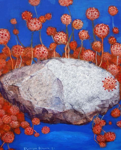 시대유감(꽃이 핀다) · Acrylic on canvas · 53.0 x 45.5cm · 2021 (출처= 남송미술관)