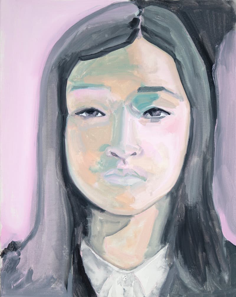 소녀 · gouache on linen · 53x41cm · 2017 (이미지 출처 = 플레이스막2) · The Girl · gouache on linen