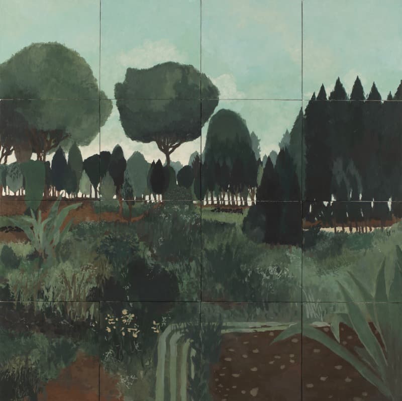 Hyeonsu Kim, The Consolation · Oriental paint on Korean paper · 160x160cm · 2020 (출처= 아트스페이스3) · The Consolation · Oriental paint on Korean paper