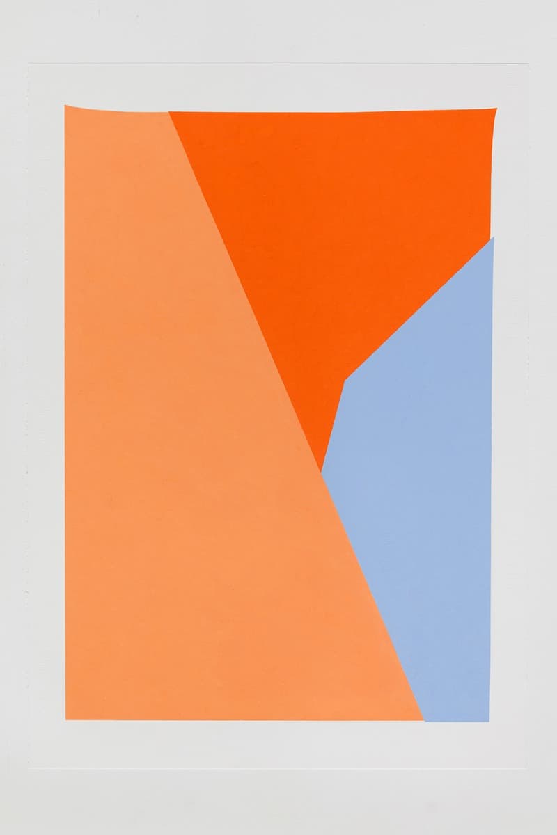 조현선 〈반달 색인_위장된 오렌지(Thumb Index_Camouflaged Orange) O.S.MB V 5 2021〉 · oil pastel on paper · 100 x 71 cm · 2021 (출처= 페이지룸8) · Thumb Index_Camouflaged Orange O.S.MB V 5 2021 · oil pastel on paper