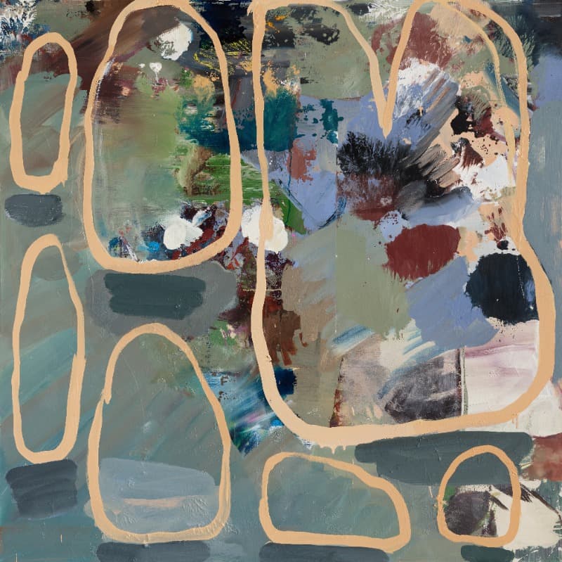 수석 컬렉션 Ⅱ(Suiseki CollectionⅡ) · Oil on canvas · 130 x 130cm · 2021 (출처= 디스위켄드룸) · Suiseki CollectionⅡ · Oil on canvas