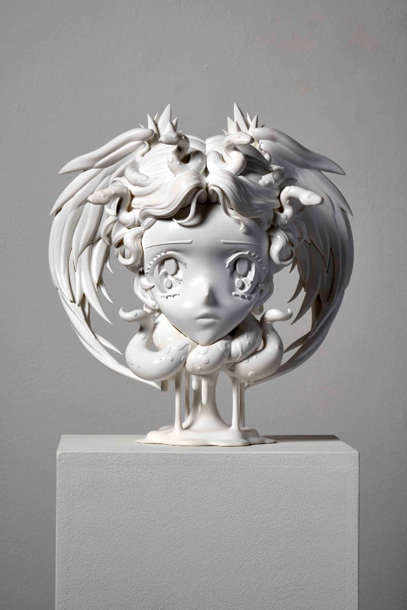 Head of Medusa sculpture · resin · 24x24x30cm · 2021 (이미지 제공 = 유아트스페이스) · Head of Medusa sculpture · resin