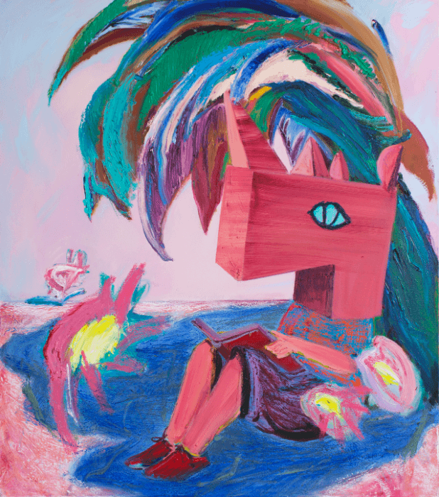 Candyfloss · oil and acrylic on canvas · 120x100cm · 2021 (이미지 출처 = 갤러리cnk) · Candyfloss · oil and acrylic on canvas