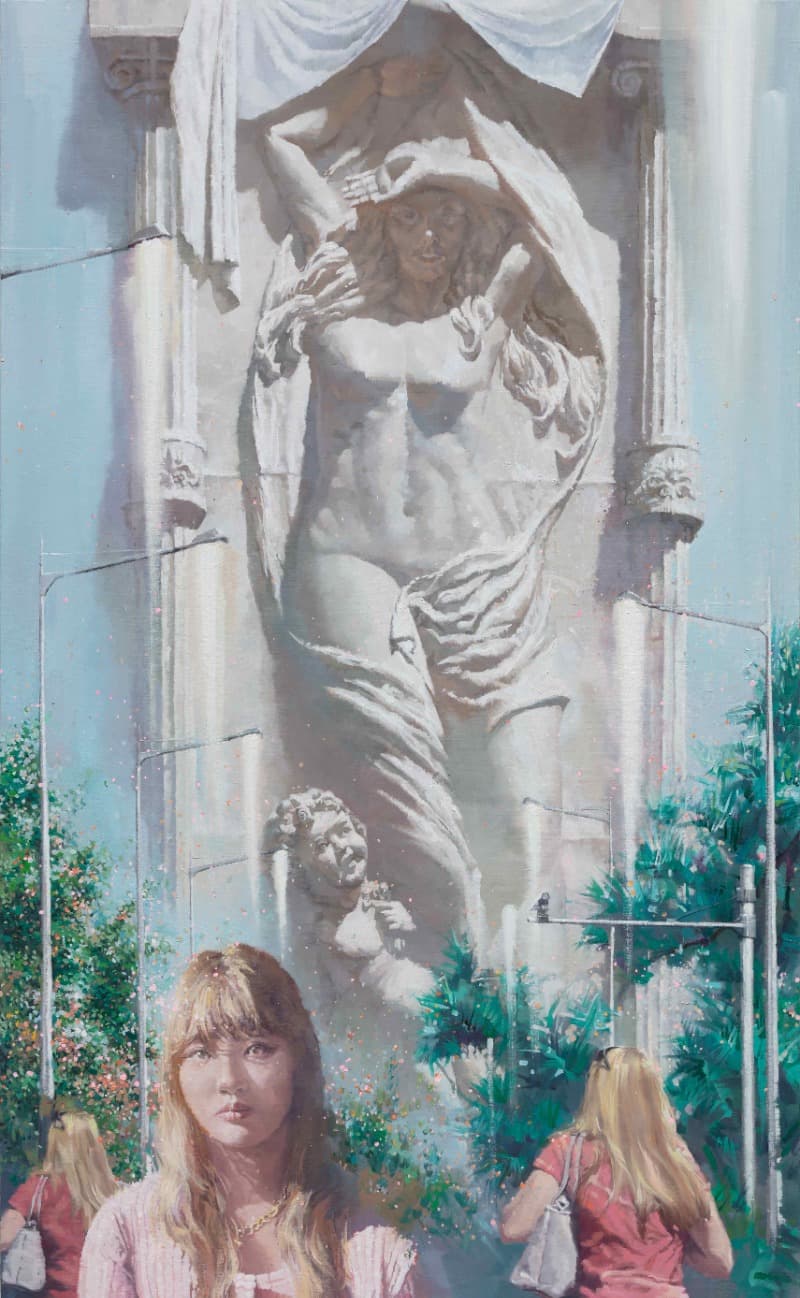 Venus Sauna · oil on canvas · 145.5x89.4cm · 2020 (이미지 제공 = 갤러리 너트) · Venus Sauna · oil on canvas