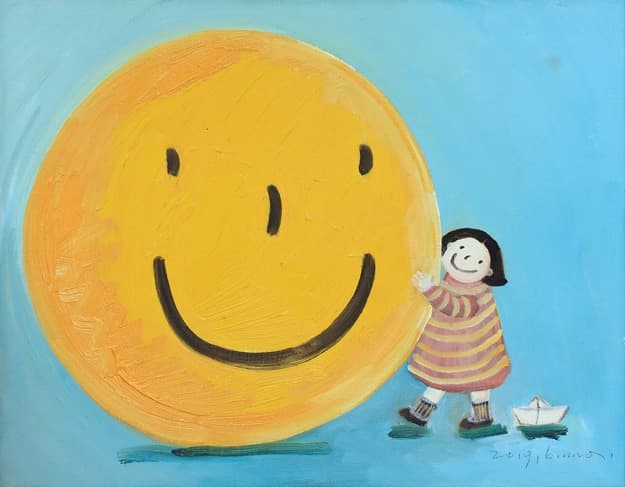 dear moonsmile · Oil on Canvas · 32 x 41cm · 2021 (출처= 학고재 아트센터) · dear moonsmile · Oil on Canvas