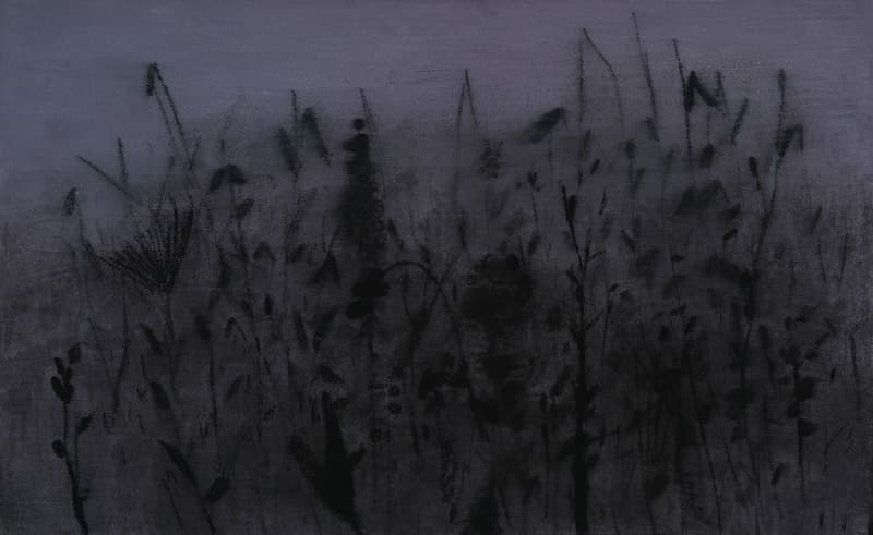 풍경 - 바람 앞에서 · 캔버스에 젤스톤, 먹, 아크릴 · 146x90cm, · 2019 (이미지 제공 = 갤러리 거제)