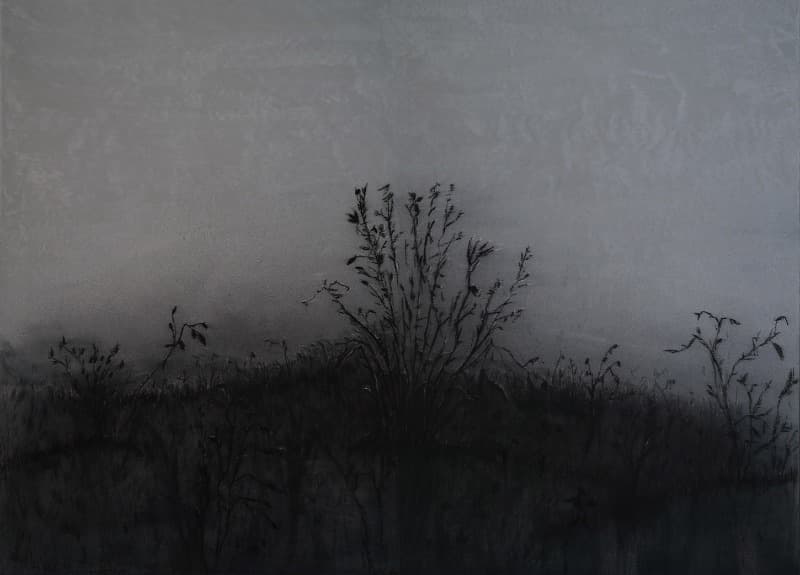 저곳 - 대지의 끝 · 캔버스에 젤스톤, 목탄, 먹, 아크릴 · 260x162cm · 2021 (이미지 제공 = 갤러리 거제)