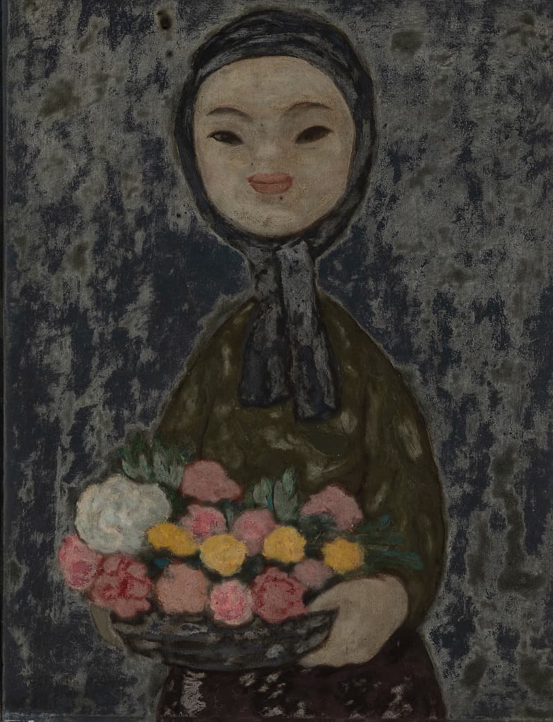소녀 · 합판에 유채 · 67×55cm · 연도미상 (출처= 경남도립미술관)