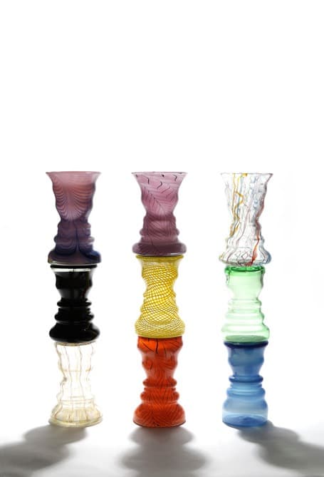 시선의 관계 · Blown Glass · 80 x 20 x 20cm x 3piece · 2019 (출처= 아트스페이스엣)