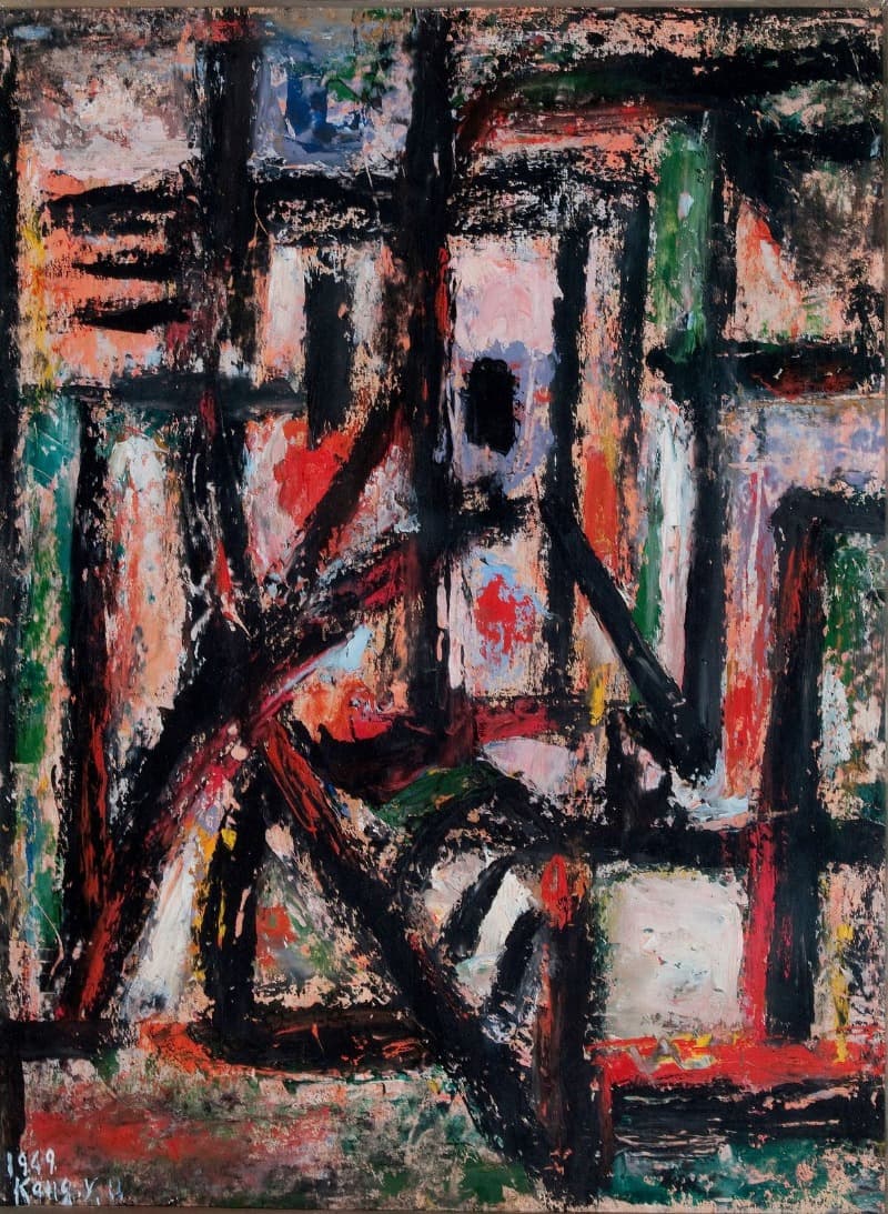 대화 · 종이에 유채 · 40x31cm · 1949 (출처= 광주시립미술관)