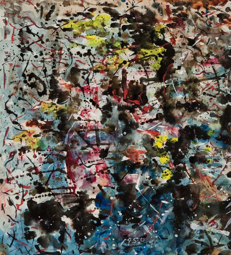 축하 · 종이에 수채 · 40x40cm · 1950 (출처= 광주시립미술관)