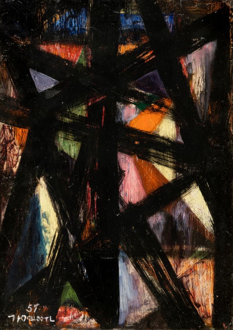 부활(復活) · 목판에 유채 · 33.3x24.2cm · 1957 (출처= 광주시립미술관)