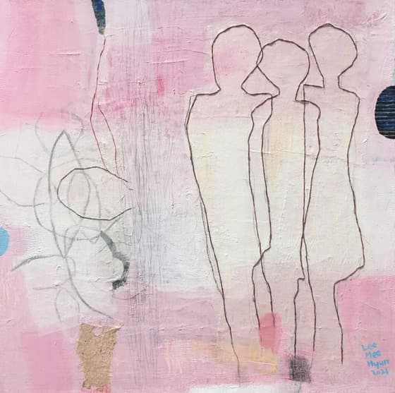 이미현, Harmony · 캔버스에 혼합재료 · 45.5 x 45.5cm · 2021 (출처= 모리스갤러리)
