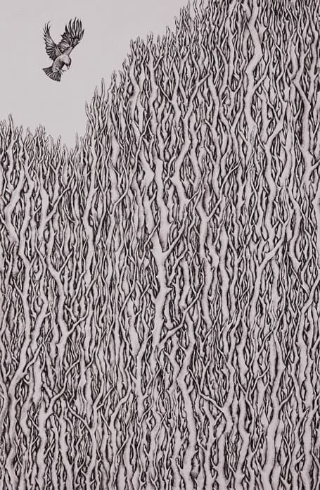 정은지, Forest · 장지에 목탄 · 103 x 72cm · 2021 (출처= 모리스갤러리)