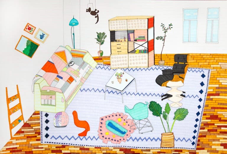 A ROOM 1 · 종이에 마카 · 60.5x90.5cm · 2021 (출처= 인영갤러리) · A ROOM 1 · marker on paper