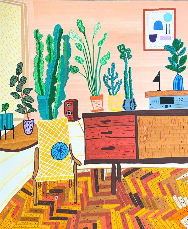 A ROOM 6 · 캔버스에 마카 · 72x60cm · 2021 (출처= 인영갤러리) · A ROOM 6 · marker on canvas