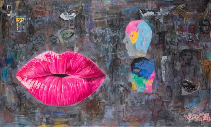 sounds 6764 · 캔버스에 유채 · 162.2 x 97 cm · 2017(출처 = 마루아트센터) · sounds 6764 · Oil on canvas