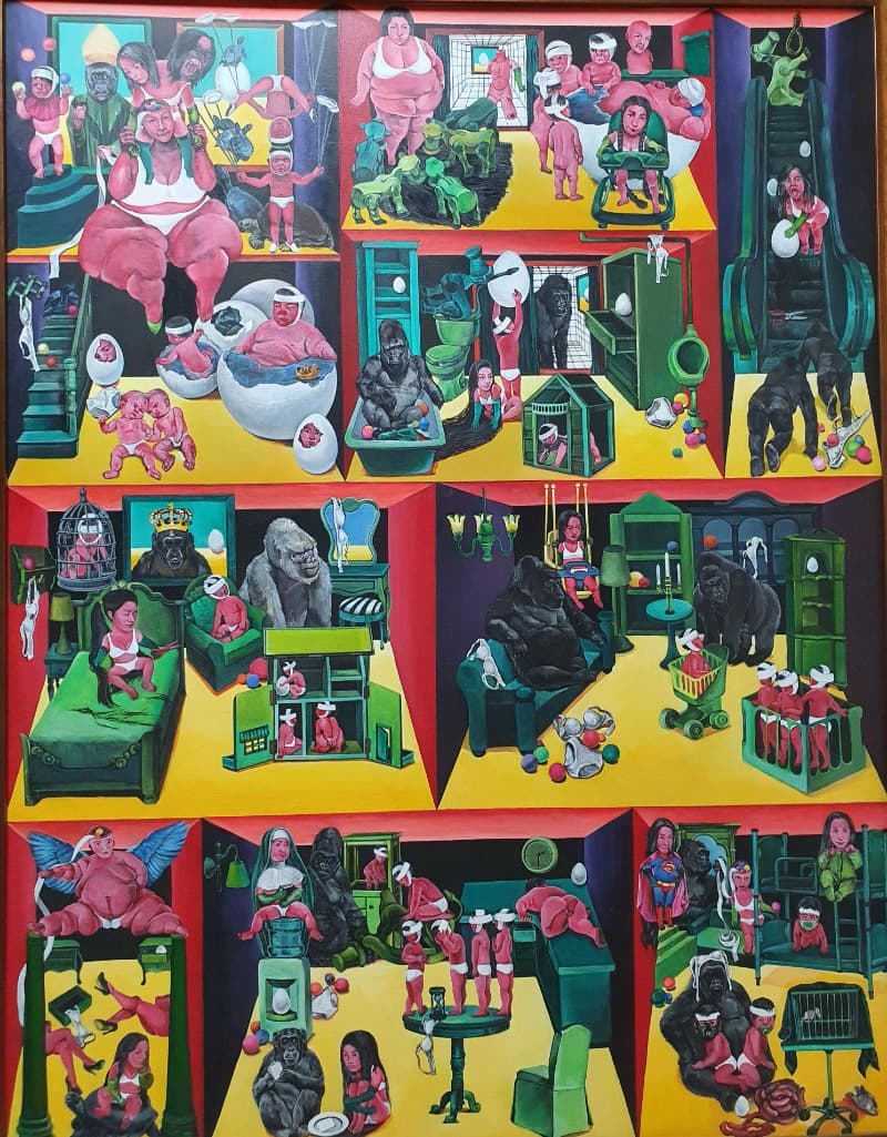 랍비와 소녀의 방 · acrylic on canvas · 116.8 x 91.0 · 2018 (출처 = 갤러리 너트) · acrylic on canvas