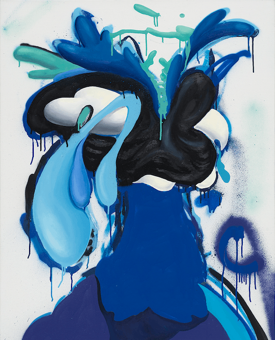 이해강 09_BDBR94 · spray paint and oil on canvas · 90.9x72.7cm · 2019 (이미지 출처 = 도잉아트) · spray paint and oil on canvas