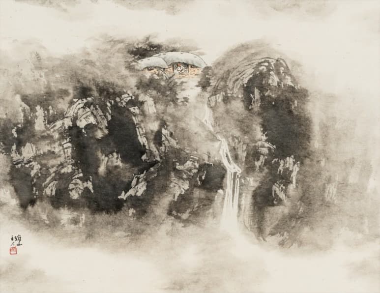 산심 · 수묵담채 · 43 x 55.6 cm · 1980년대(출처=아산조방원미술관 블로그) · wild persimmont · ink and color painting