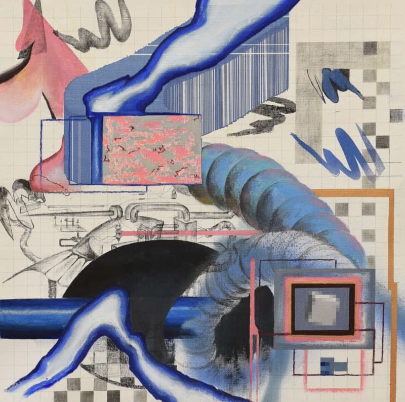 The acceptance of the Daunting scale of Unseen · Mixed media on Canvas · 56x56cm · 2020 (이미지 제공 = 유아트스페이스) · The acceptance of the Daunting scale of Unseen · Mixed media on Canvas