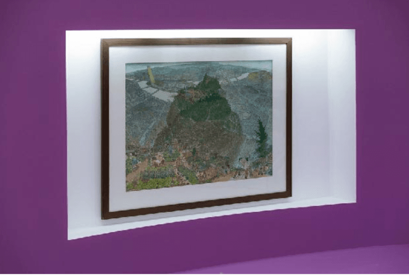 최호철 <와우산> · 종이에 혼합매체 · 74 x 105 · 1994 (출처= 국립현대미술관) · Ho-Chul Choi <Wow Mountain> · mixed media on paper