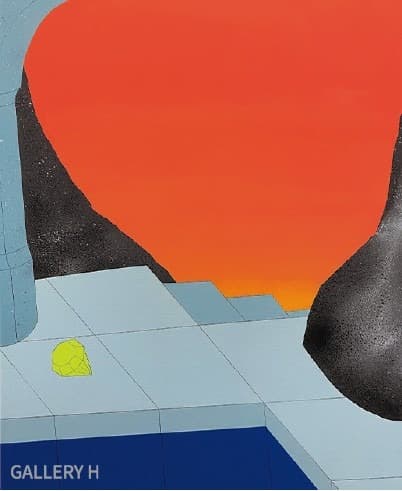 Fake diamond · 캔버스에 아크릴 스프레이 · 116.8 x 91.0 cm · 2021(출처=갤러리h 블로그) · Fake diamond · acrylic spray on the canvas