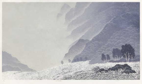 소요-고요히 걷다 · 목판화 · 110x60cm · 2020 (출처= 유나이티드갤러리) · walk quietly · woodcut