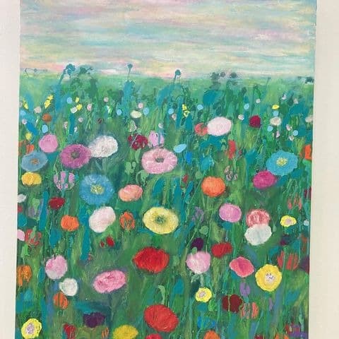 나의 꽃 · 캔버스에 혼합재료 · 72.7x60.6cm · (출처= 갤러리 쏘마 인스타그램) · my flower · mixed material on canvas