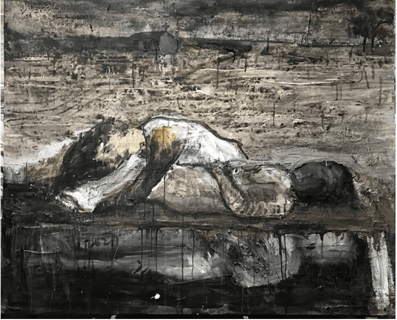 무제4 · 혼합재료 · 162 x 130 cm · 2021(출처=갤러리내일) · untitled 4 · mixed media
