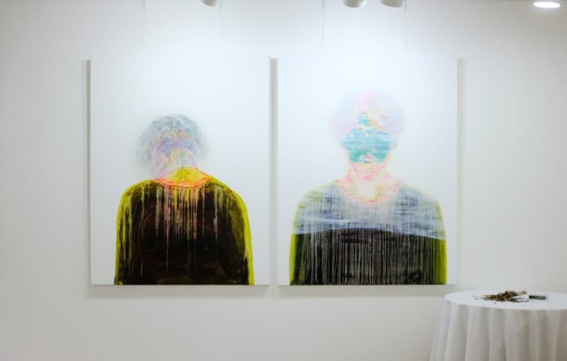 임시방편02&01 · 캔버스에 유채, 파스텔 · 116 x 89 cm · 2020(출처=아티스트 런 스페이스 기묘 블로그) · Temporary Measures 02&01 · oil and pastel on canvas