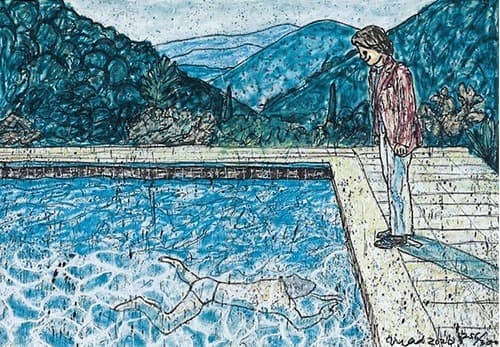 Portrait of an Artist (Pool with two figures) Ⅱ · offset print · 56 x 80 cm · 2020(출처=아트스페이스j) · Portrait of an Artist (Pool with two figures) Ⅱ · offset print