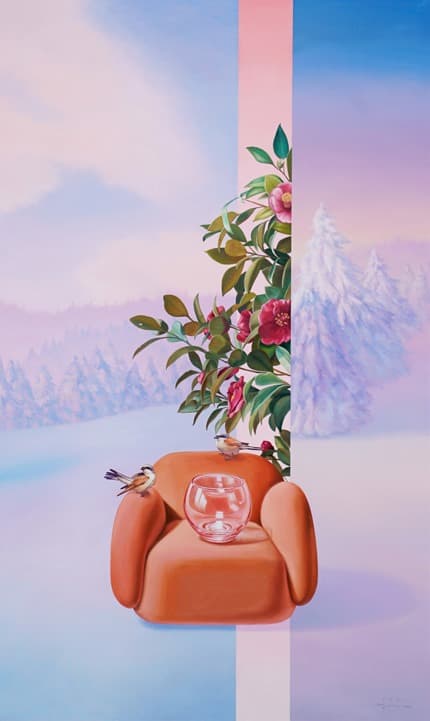 박지혜, 유토피아(Utopia) · Oil on Canvas · 162.2 x 97cm · 2021 (출처= 세종시문화재단) · Utopia · Oil on Canvas